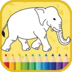 coloring book for kids android application logo